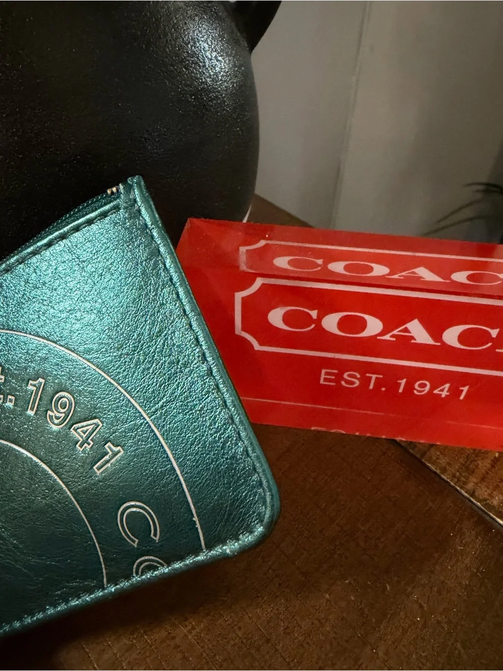 Coach Teal Key Ring Case